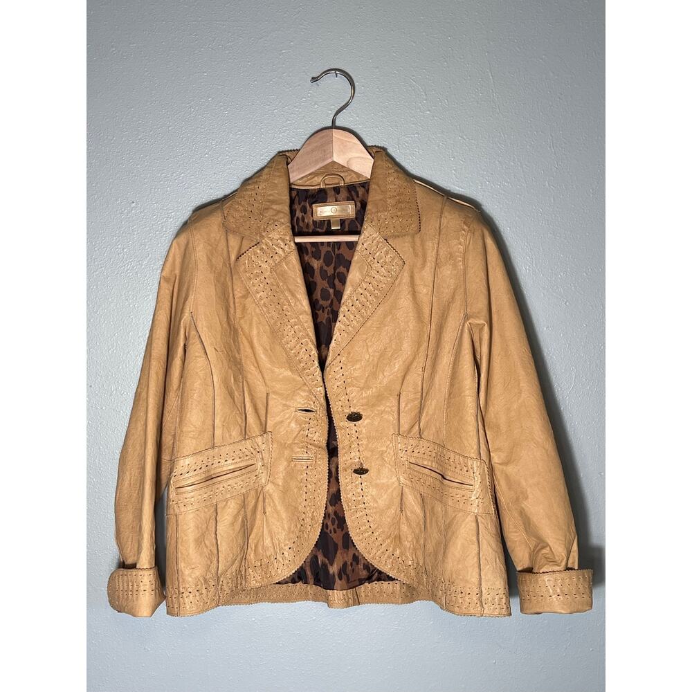 Wilson’s Leather Western Camel Brown Womens L Short Jacket Pockets Rodeo Cowgirl